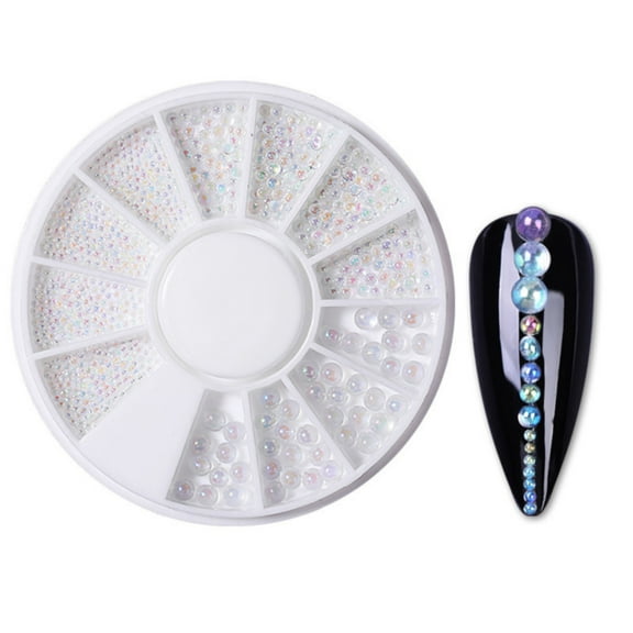 Nail Accessories White Flat Back Pearl Half Round Pearls Beads Satin Luster Gems for DIY Craft Necklaces Bracelets Jewelry Decorations Wedding Dress Projects