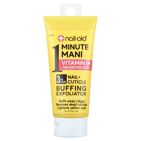 Nail-Aid - Vitamin C + Pink Grapefruit Extract - 3-In-1 Nail + Cuticle Buffing Exfoliator