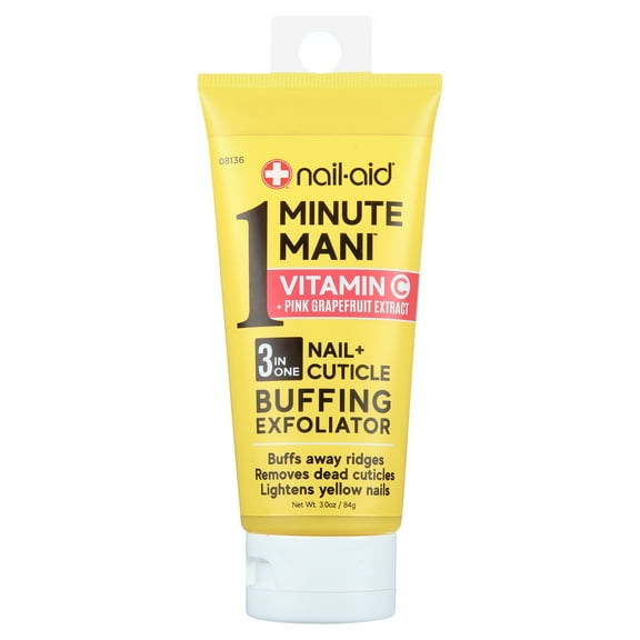 Nail-Aid - Vitamin C + Pink Grapefruit Extract - 3-In-1 Nail + Cuticle Buffing Exfoliator