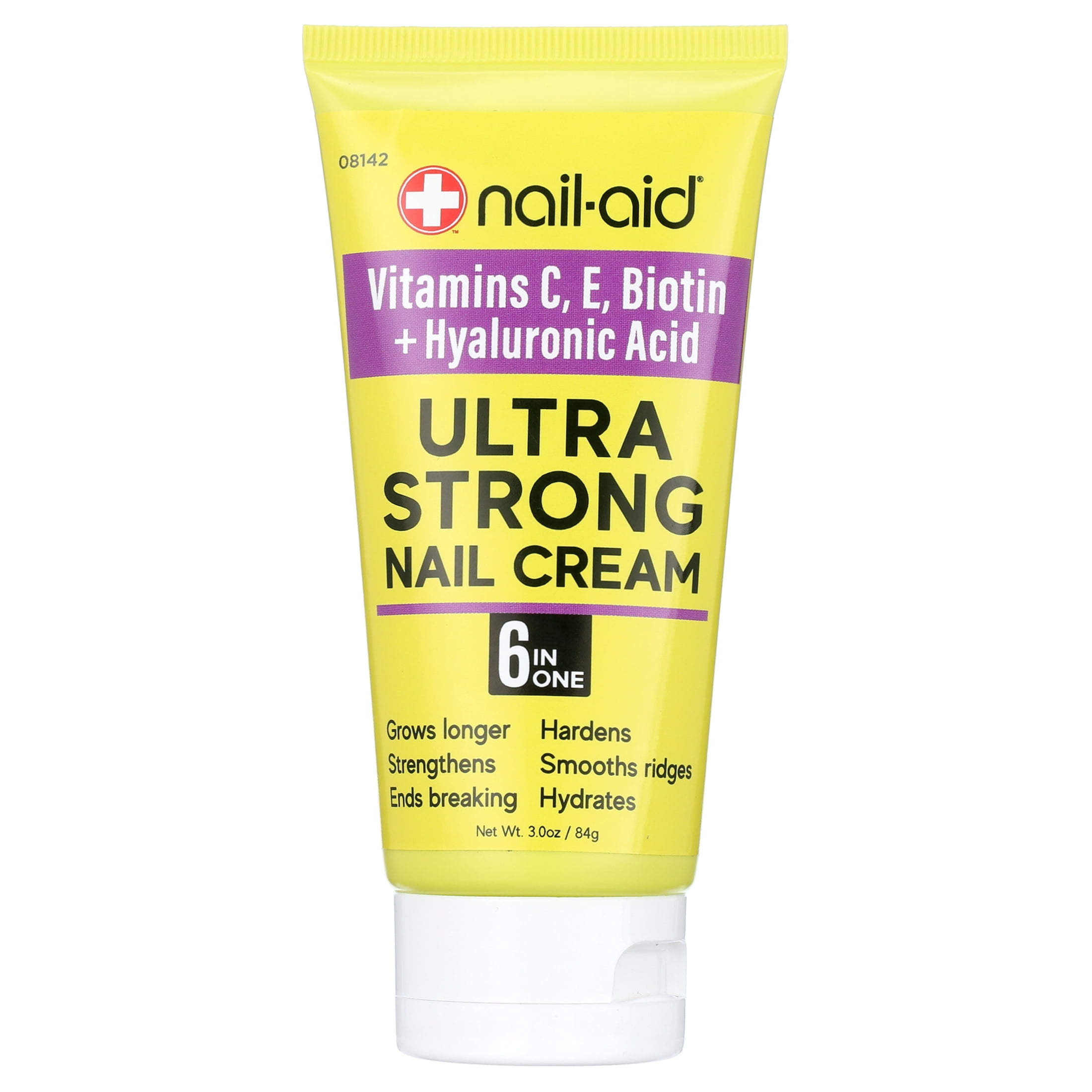 Nail-Aid - Vitamins C, E, Biotin + Hyaluronic Acid - Ultra Strong Nail Cream 6-In-1