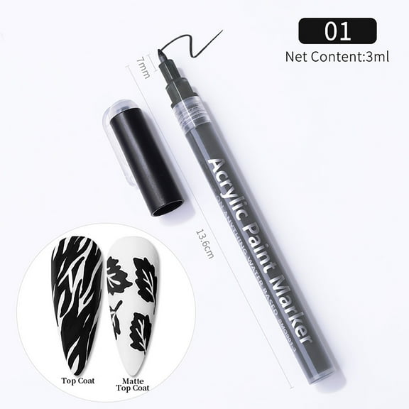 Nail Art 3D Paint Pens, Waterproof Nail Polish Pens, Quick Dry Nail Art Pens, Drawing Nail Spots Graffiti Spots Brush Flower Pen Hook Line DIY Nail Art Tools