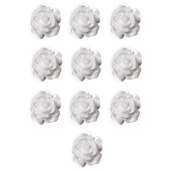 Nail Art 3D Resin White Rose Flower Design Aurora Petal Nail Studs Charms Nail Art Rhinestones Diy Acrylic Manicure Tips Decoration