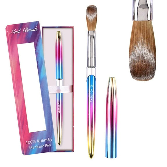 Nail Art Brush-Kolinsky Nail Brushes for Acrylic Application, Acrylic Powder Brush for Nail Art (#8,10,12,14,16)