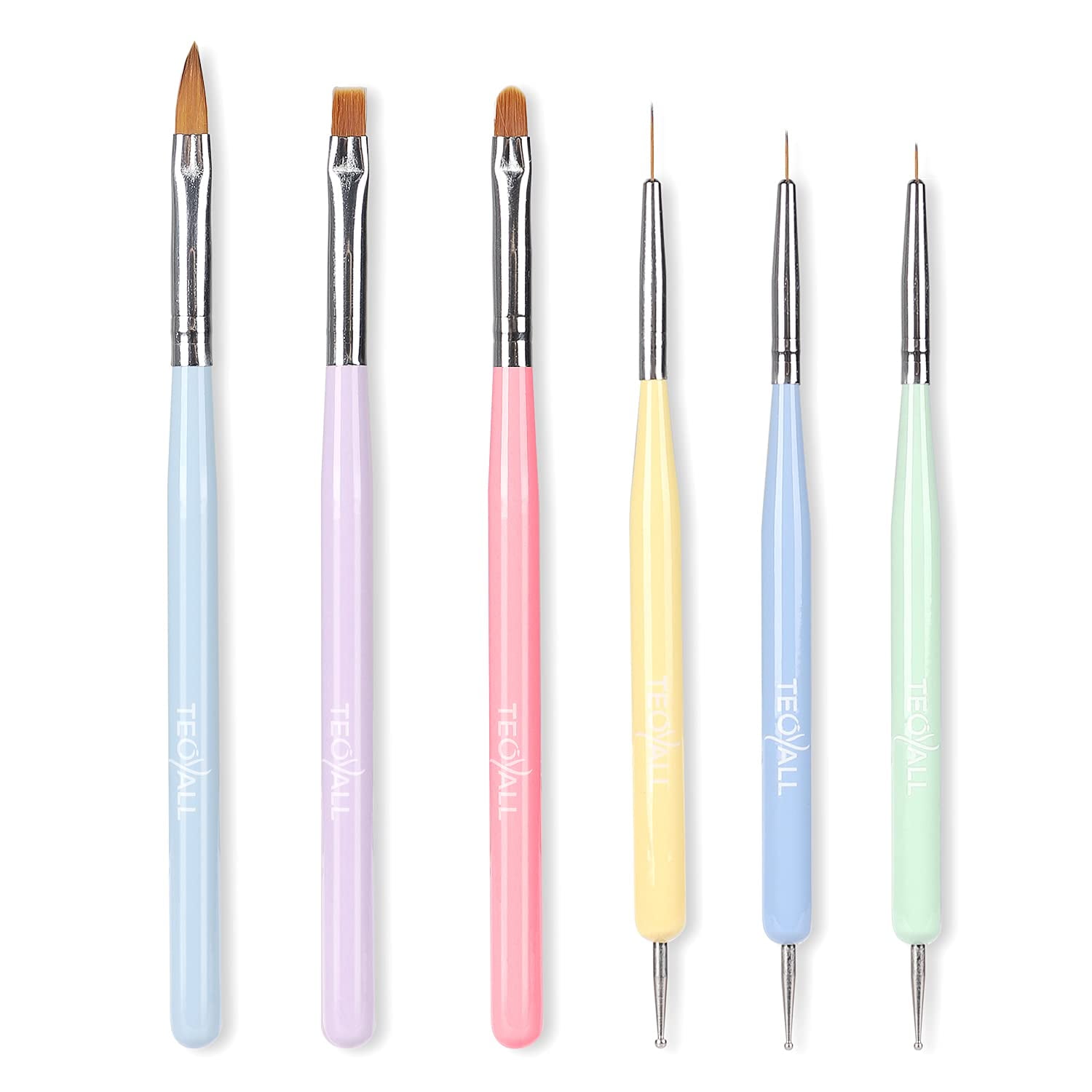 Nail Art Brushes, Nail Design Painting Brushes Builder Gel Brush Nail Dotting Tools Nail Fine