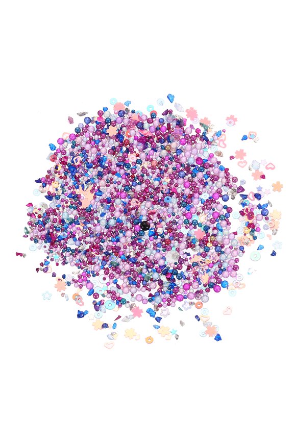 Nail Art Crushed Stone, 60g 0.8-4mm Tiny Micro Irregular Nail Gems and Bubble Beads for Phone Case Manicure Crafts Decor, Blue Purple