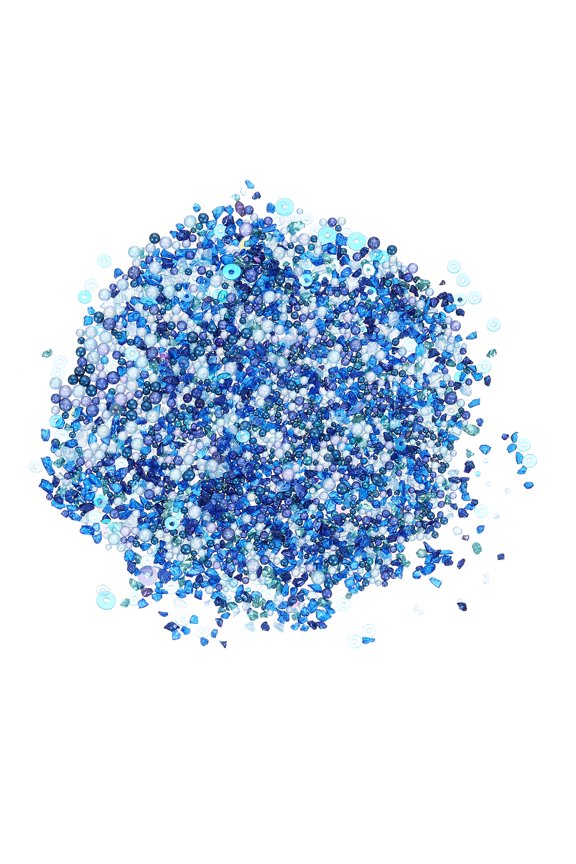 Nail Art Crushed Stone, 60g 0.8-4mm Tiny Micro Irregular Nail Gems and Bubble Beads for Phone Case Manicure Crafts Decor, Blue