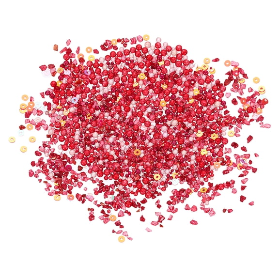 Nail Art Crushed Stone, 60g 0.8-4mm Tiny Micro Irregular Nail Gems and Bubble Beads for Phone Case Manicure Crafts Decor, Dark Red