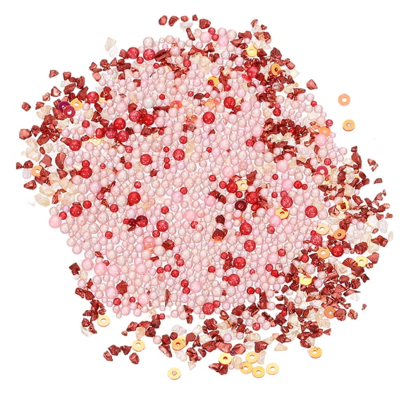 Nail Art Crushed Stone, 60g 0.8-4mm Tiny Micro Irregular Nail Gems and Bubble Beads for Phone Case Manicure Crafts Decor, Red