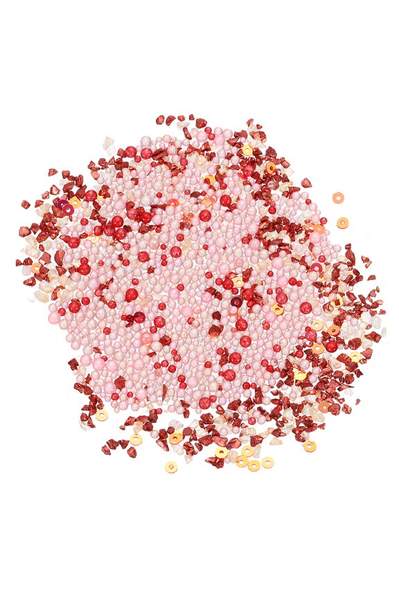 Nail Art Crushed Stone, 60g 0.8-4mm Tiny Micro Irregular Nail Gems and Bubble Beads for Phone Case Manicure Crafts Decor, Red