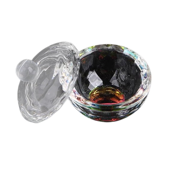 Nail Art Dappen Dish Glass Bowl With Lid Round