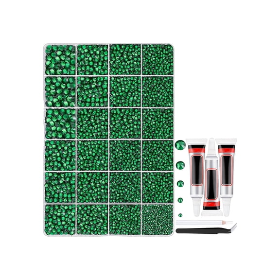 Nail Art Decorations 24-Grid Box Set With 3 Glues, 1 Pencil & Tweezers - Mixed Styles For Nails, Crafts, Phone Decoration - Diy Fashion Accessories For Women Girls