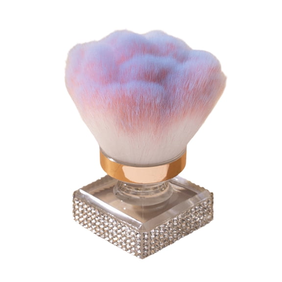 Nail Art Dusting Brush with Rhinestone Handle Nail Art Dust Powder Remover Cleaner Brush Multi purpose Loose Power Blush Makeup Brush