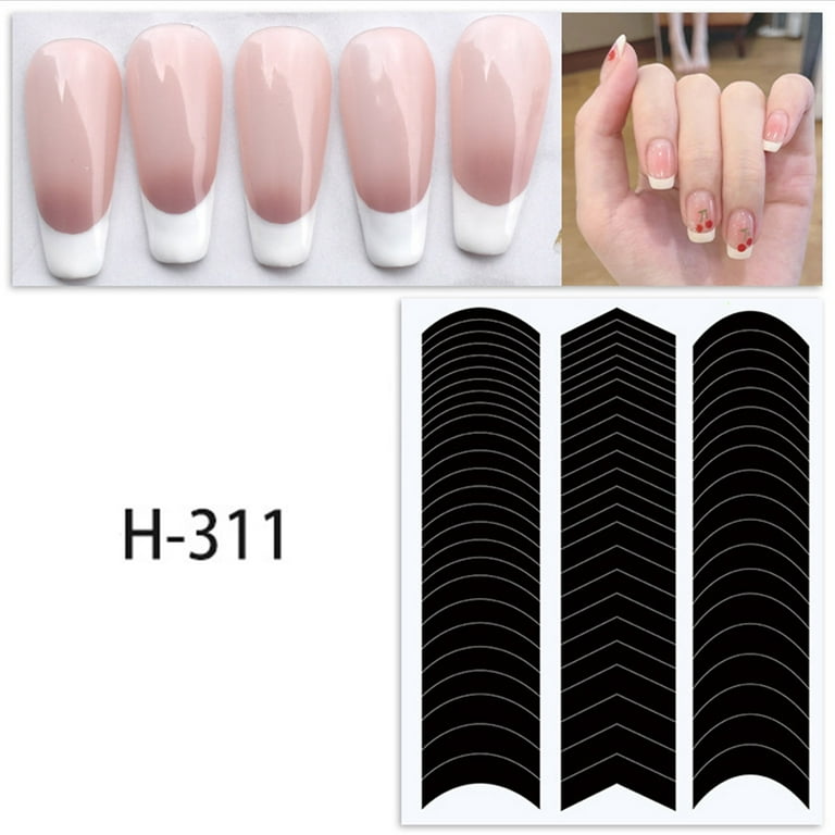 Nail Art French Tip Guide Stickers Self Adhesive Nail Stickers For French Nail Geometry Nail Sticker Decals French Nail Walmart