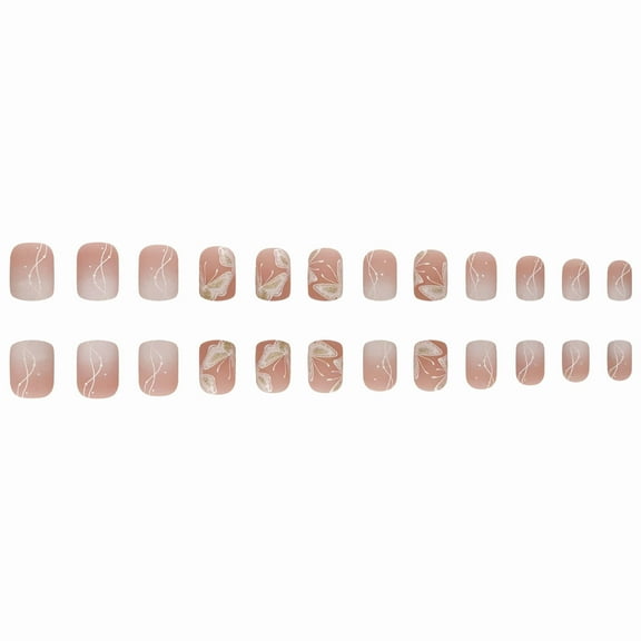 Nail Art Kit, New Makeup & Nails, from $5, White Gradient Wear Nails Fake Nails Nail Art 24 Pcs