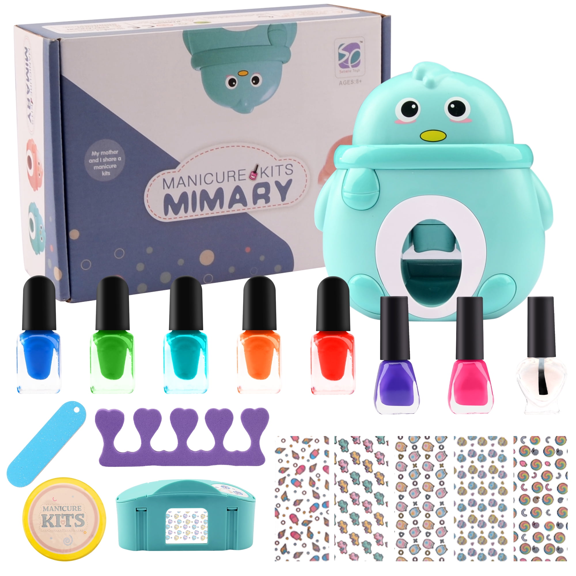 Toysical Nail Art Kit for Girls - Girls Nail Polish Sets for Kids or Tweens  - Non Toxic Nail Gift Set - Top Birthday Gift for Ages 6 7 8 9 10 11 12 Year  Old Children or Pre-Teen Girls
