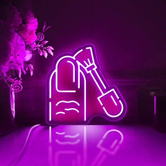 Nail Art Led Light Box, Dimmable Neon-Like Light Signs USB Power for Wall Decor Bedroom Decoration, RGB Light (WxH) 6"x6"