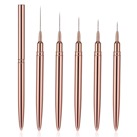 Nail Art Liner Brushes, 5Pcs Painting Nail Art Brushes for Long Lines, Details, Fine Drawing Nail Dotting Drawing Tool Set 7/9/11/15/25mm