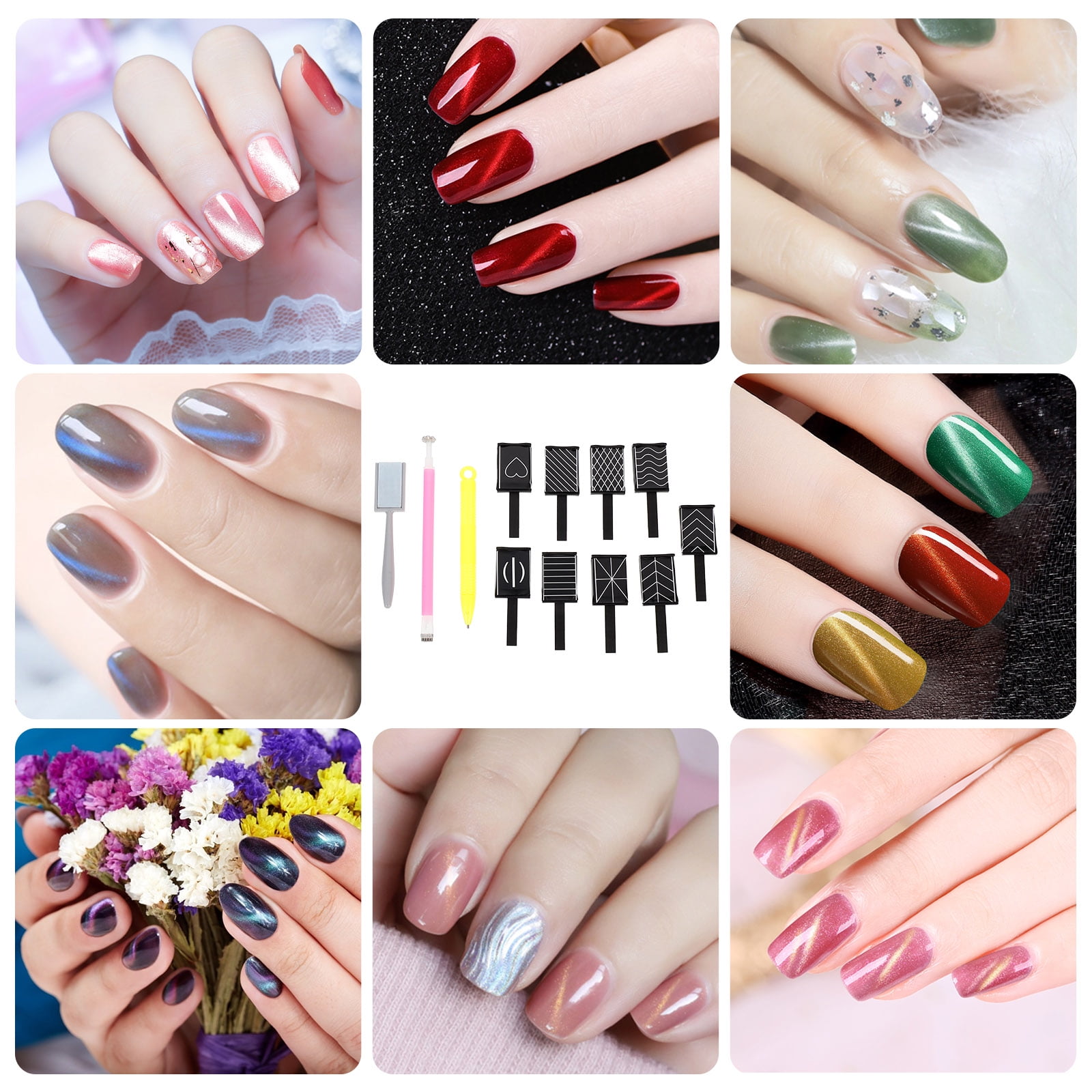 Amazon silpecwee 13pcs cat eye magnet for nails super magnetic