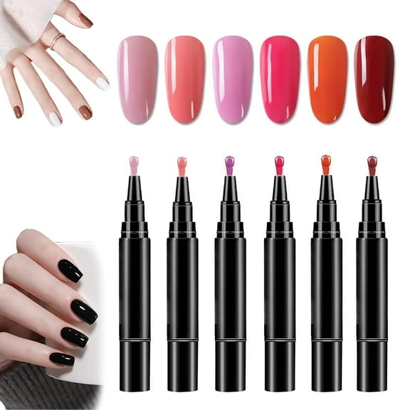 Nail Art Markers For Gel Nails, 6 Colors Nail Art Pens Set, Diy Nail Art Marker, 3d Nail Polish Pens, For Art Drawing Painting Point Dotting Manicure Tools