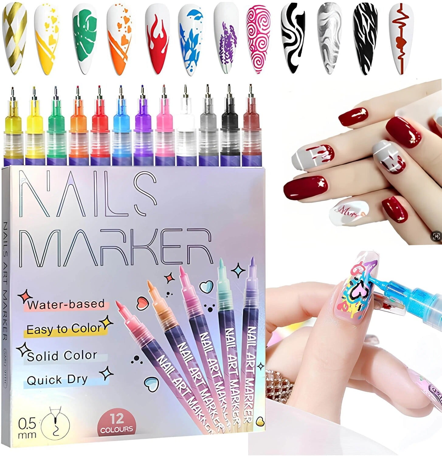 Nail-Art-Pens-Painting-Nails-