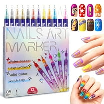 Nail Art Pens Set 12 Colors Nail Art Markers,2025 Nail Polish Pens Drawing Painting Pen for Home Salon,Quickly Dry Nail Art Nail DIY Decoration for Adult(1PC)