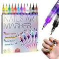 thumbnail image 1 of Nail Art Pens Set, 12 Colors Nail Art Markers, 2025 Nail Polish Pens Drawing Painting Pen for Home Salon, Quickly Dry Nail Art Nail DIY Decoration for Adult Kids (12-Colors), 1 of 9
