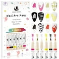 thumbnail image 1 of Nail Art Pens Set, 6 Colors Nail Art Markers, Quick-Drying Acrylic Paint Markers, Nail Polish Pens for Nail Point Graffiti, Dotting Liner Brush for DIY Nail Design, Home & Salon Manicure Tools, 1 of 9