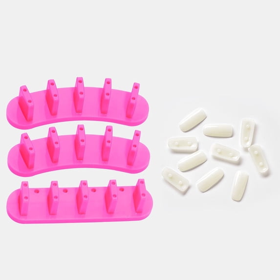 Nail Art Practice Stand - Reusable Acrylic Nail Tips, 3-Piece DIY Clay Practice Kit, Portable Manicure Training Tool, Nail Salon Display, Beginner Nail Art, Nail Practice Easter, Makeup Organizers