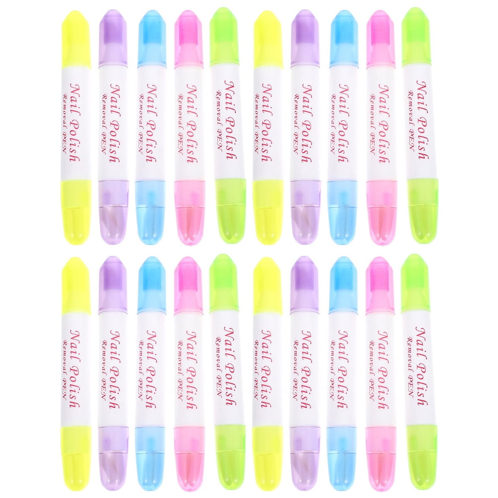 Nail Art Remover Pen Polish for Salon Edges Correction 20 Pcs Cleaning