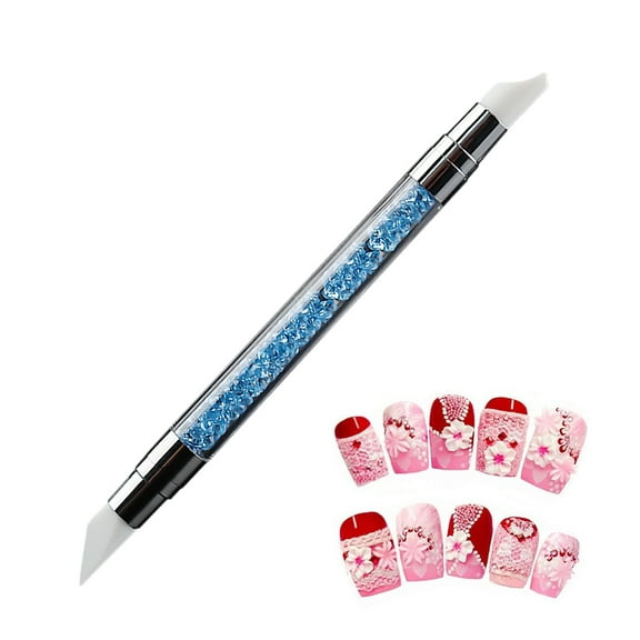 Nail Art Sculpture Pen Dual Tipped Silicone Nail Tools Nail Art Acrylic Pen Silicone Brushes for Resin Nail Art Tools for Design Nail Foil Carving Drawing Effect Shaping Drawing