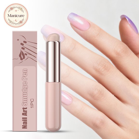 Nail Art Smudge Pen, Soft Silicone Tip Manicure Blending Tool, for Creating Smooth Gradient and Natural Transition Effects, Easy to Operate for Starters, for Home Diy And Salon Nail Art Creation