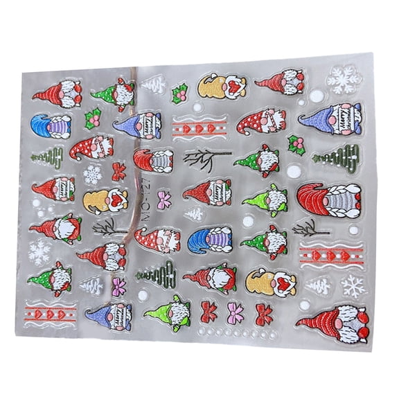 Nail Art Stickers 5D Stereoscopic Nail Decals Christmas Snowflakes Tree Exquisite Embossed Design Winter Nail Sticker