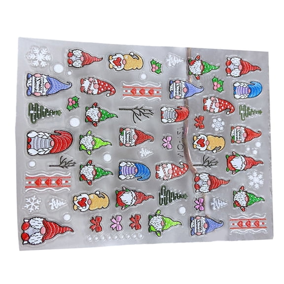 Nail Art Stickers 5D Stereoscopic Nail Decals Christmas Snowflakes Tree Exquisite Embossed Design Winter Nail Sticker