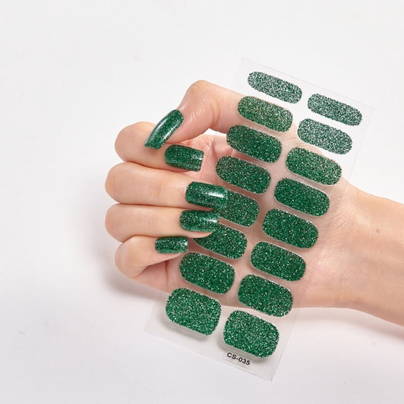 Nail Art Stickers, Nail Decals, 16 Small Solid Color Glossy Self-Adhesive Nail Stickers for Nail Art, Parties, Weddings, Daily Wear