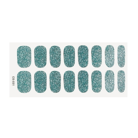 Nail Art Stickers, Self Adhesive Nail Decals, 16 Small Solid Color Glossy Nail Stickers for Fingertips, Easy Apply Long Lasting Durable Nail Decorations