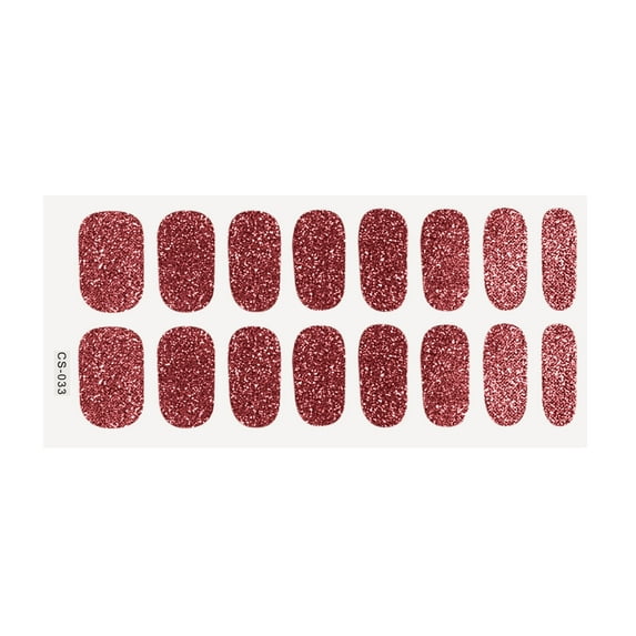 Nail Art Stickers, Self Adhesive Nail Decals, 16 Small Solid Color Glossy Nail Stickers for Fingertips, Easy Apply Long Lasting Durable Nail Decorations