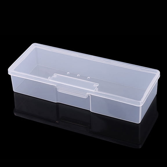 Nail Art Storage Box Nail Accessories Organizer Clear Cuboid Plastic Container Packaging Case for Nail Brush File Manicure Tools