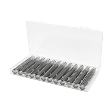 Nail Art Storage Case Clear Embroidery Box, 12 Tubes Display, Storage Container for Small Items, Nail Decoration Tips black