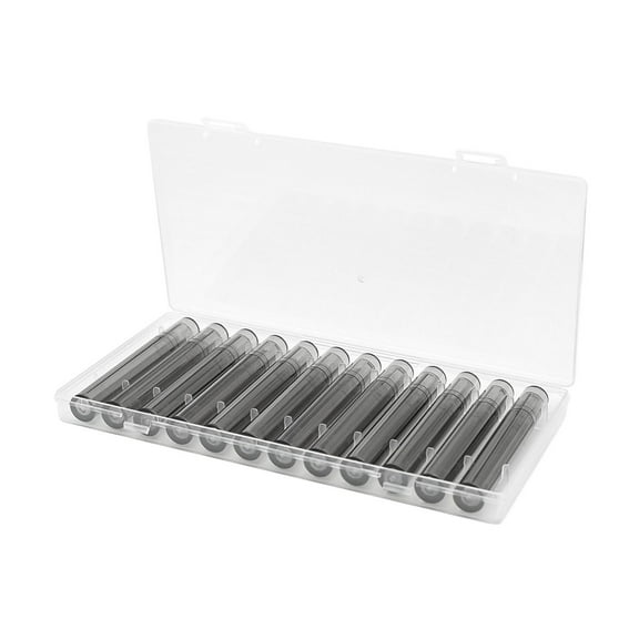 Nail Art Storage Case Clear Embroidery Box, 12 Tubes Display, Storage Container for Small Items, Nail Decoration Tips black