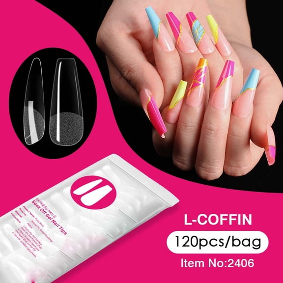 Nail Art Tips, Nail Extensions, Traceless Scratch Free Nail Art Tips for Salon Quality Manicure, Durable Comfortable Fit, 120 Pieces, Easy Application, Versatile Sizes for DIY and Professionals