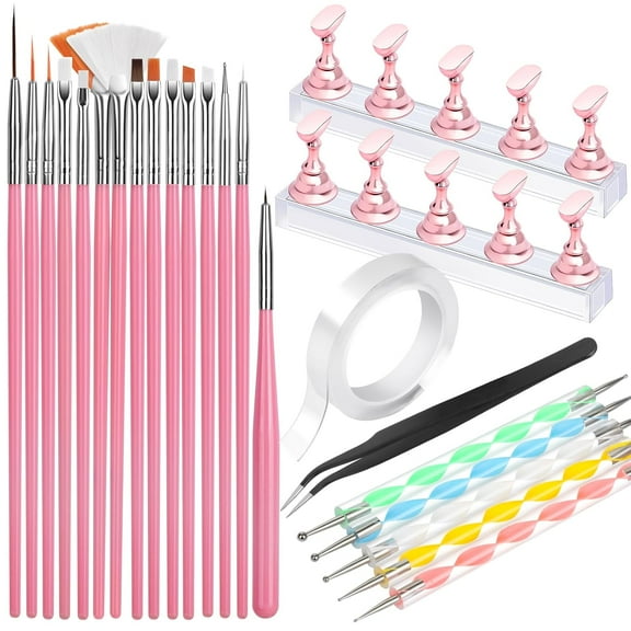 Nail Art Tools, Nail Brush, 15 PCS Nail Art Brushes, 5 PCS Nail Dotting Tool, Nail Stand, Nail Holder For Painting Nails, Nail Tools, Nail Design Tools