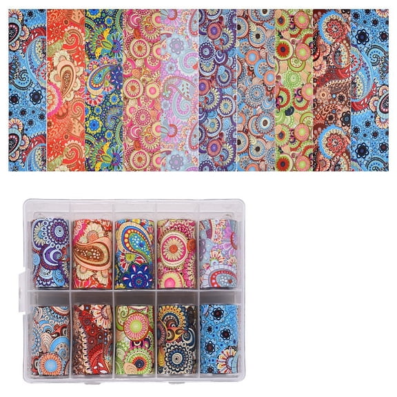 Nail Art Transfer Stickers Nail Decals DIY Nail Tips Decoration for Women Floral Pattern Mixed Color 40mm 1m/roll 10rolls/box
