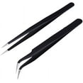 thumbnail image 1 of Nail Art Tweezers Nail Sticker Tweezers Nail Picker Tool- for Nail Decal  and Decal Application - 2 Pcs Black Set, 1 of 9