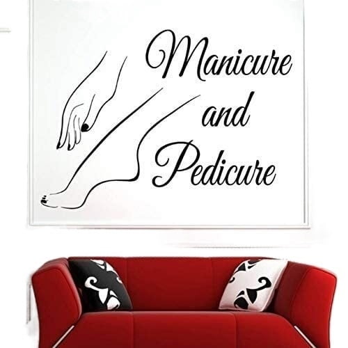 Nail Art Wall Sticker Salon Vinyl Wall Window Decal Beauty Manicure Pedicure Wall Art Mural Nail Salon Decoration 30X42Cm