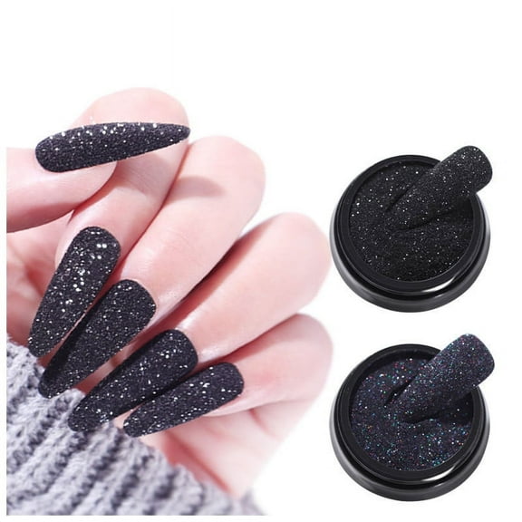 Nail Art Woolen Powder Starlight Black Gauze Sugar Powder Nail Art Accessories