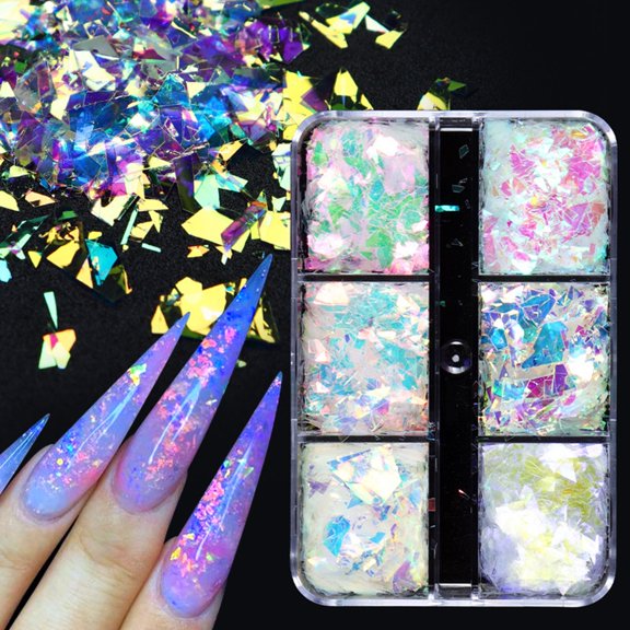 Nail Arts Glitter Sequins Irregular Colorful Nail Flake Confetti Sticker Manicure Nail Arts Supplies For Face Hand Body Eyes Make Up Decorations33829