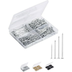 Nail Assortment Kit, 200 Pcs Small Nails, Nails for Hanging Pictures, Finishing Nails, Wall Nails for Hanging, Pin Nails, Hardware Nails, Assorted Nails, Galvanized Nails, Silver