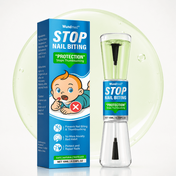 Wundmed Bitter Nail Polish to Stop Nail Biting and Thumb Sucking, Natural Ingredient Polish for All Ages 10ml