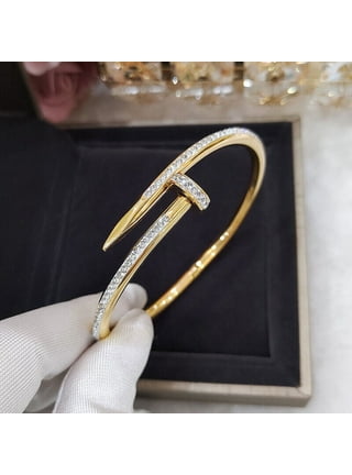 Fashion Simple Titanium Steel Plated 18K Gold Bracelet Women Charm Zircon  Pull Button Adjustable Bangle Waterproof Jewelry Gift _ - AliExpress Mobile
