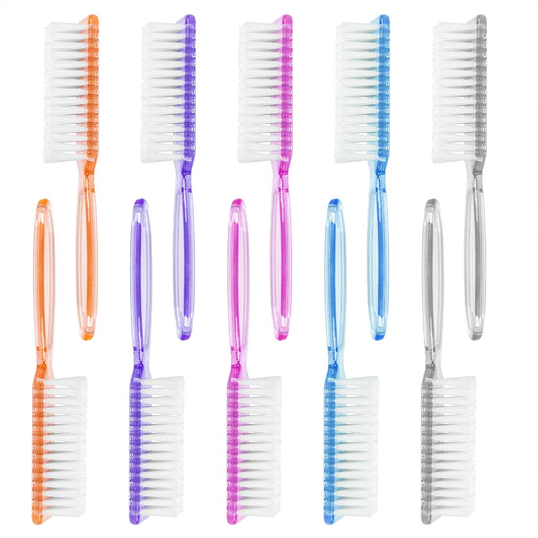 Nail Brush, 10 Pieces Fingernail Brush with Handle Grip, Multicolor
